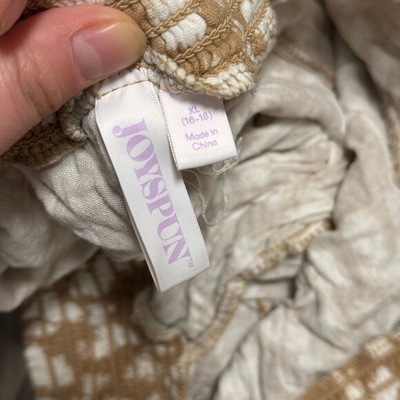 Joyspun tan flowy wide leg pants with white speckles - Picture 6 of 8